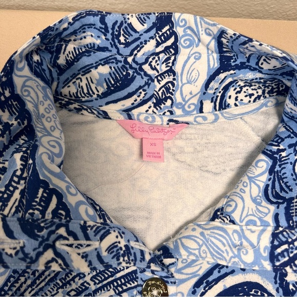 Lilly Pulitzer UPF 50+ Captain Popover Peri Blue Pop Up Stuffed Shells Sz XS NWT - Picture 2 of 15